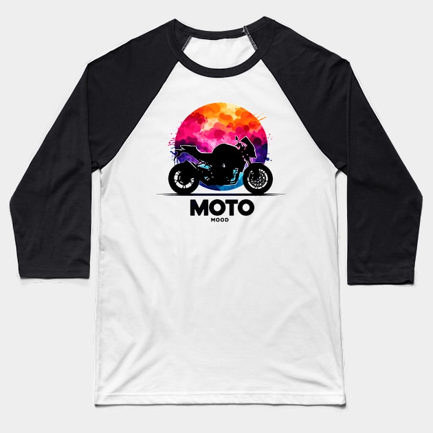 Moto Baseball T-Shirt by Vehicles-Art